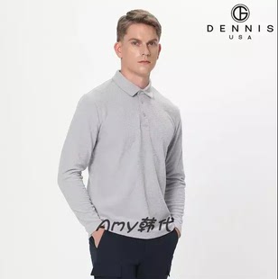 限时折!韩直邮DENNIS高尔夫25新男士logo磨毛翻领T恤NAQWMTS022