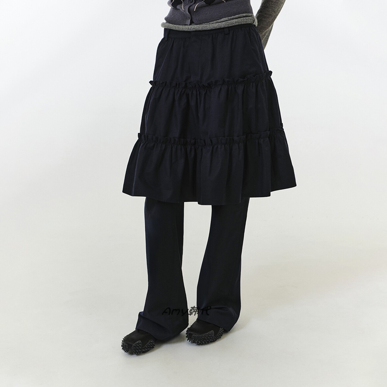 Amy韩国代购GROVE 25FW时尚微喇裙裤 2色MAREN SKIRT PANTS