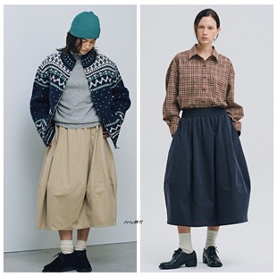 松紧腰 SIENNE韩国直邮 纯棉皱褶 Cotton 半身裙子 25秋冬Simone