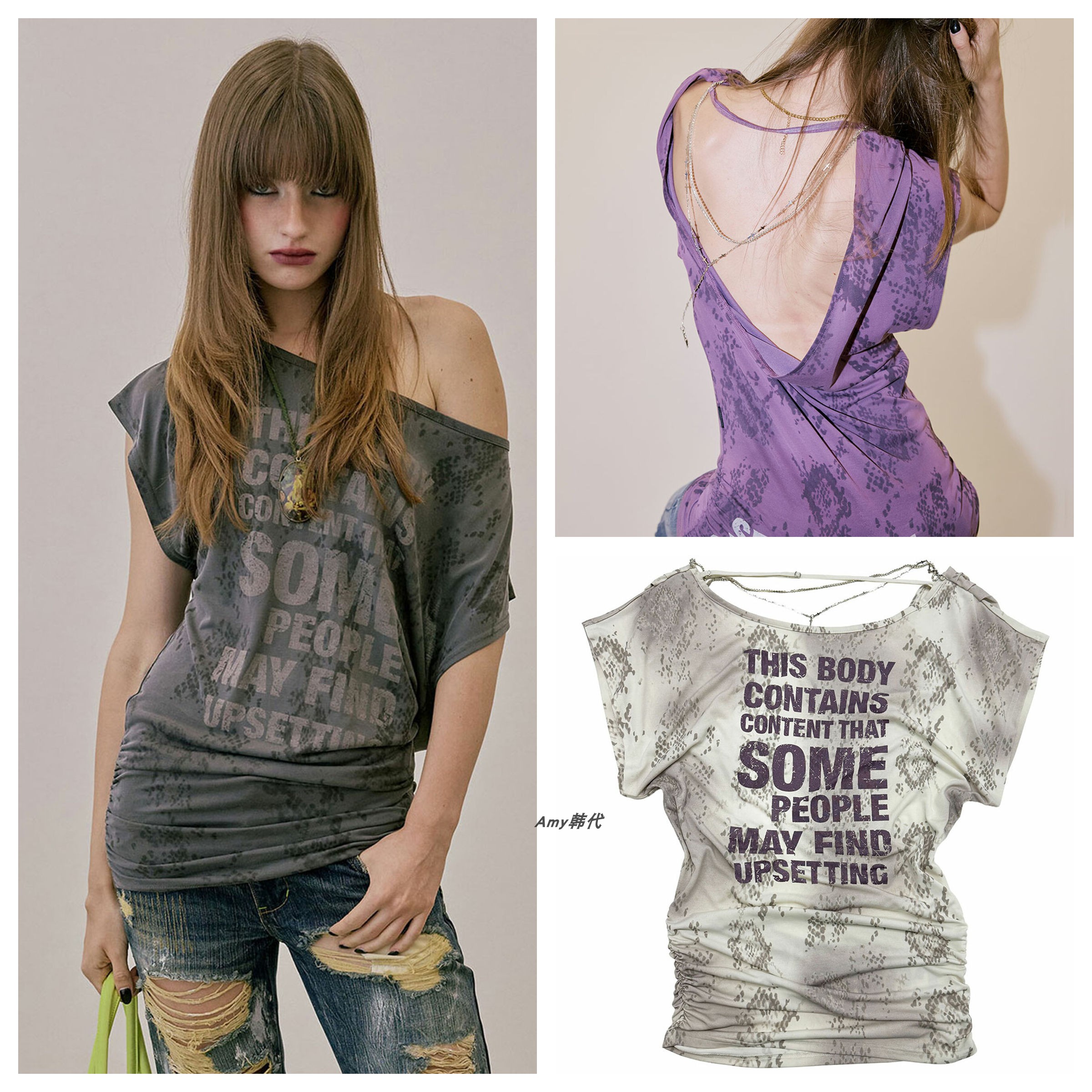韩国代购SCULPTOR 26秋Rosary Backless Dress念珠露背裙T恤上衣