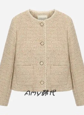 韩国代购[Thursday Island]25秋冬小香风粗花呢外套258MJK239W/40