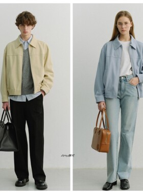 韩国代购26春款DUNST UNISEX ALTER-SUEDE COLLARED男女款皮夹克
