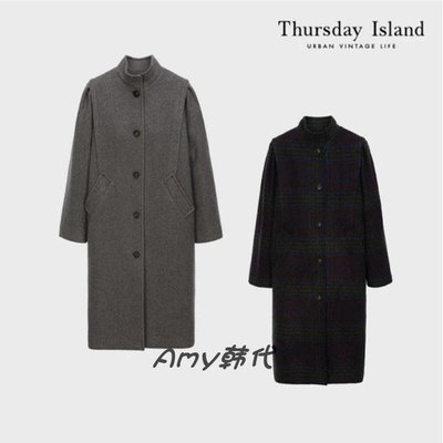 Amy韩国代购[Thursday Island] 立领毛呢大衣 2色T228MCT232W