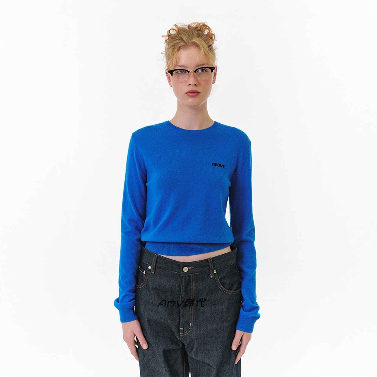 Amy韩国代购GROVE 25FW基础款圆领针织衫ELENA L/S KNIT 6色