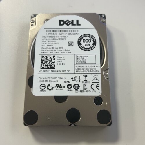 戴尔DELL 900G 10K SAS 2.5寸WD9001BKHG 04X1DR服务器硬盘包一年