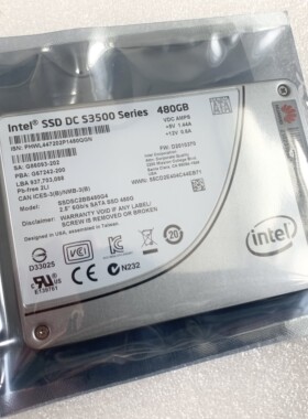 英特尔 S3500 480G SATA 固态 02310SLN SSDSC2BB480G4 原装拆机