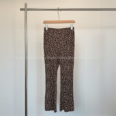 高腰显瘦时髦洋气窄直筒裤 夏季 会buy实拍 复古豹纹八分休闲裤