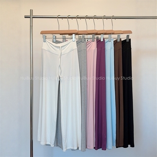 慵懒风垂感舒适宽腰抽绳阔腿裤 糯糯神裤 辣妹拖地裤 会buy实拍