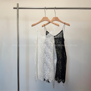 内搭外穿叠穿神器中长款 蕾丝吊带衫 白色无袖 蕾丝衫 会buy实拍