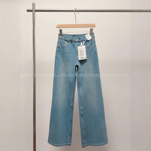 【会buy实拍】建模筒喇裤！四面弹直筒微喇裤宽松阔腿牛仔裤女春