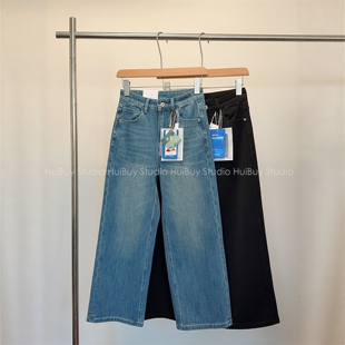 会buy实拍 牛仔裤 心动牛仔 爱心压胶口袋窄版 春新 四面弹直筒裤