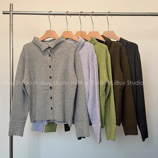 【会buy实拍】可高领可翻领柔软舒适毛衣老钱风复古杂色打底开衫