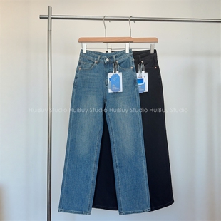 会buy实拍 女秋显瘦直筒牛仔裤 高品质 阔腿裤 长裤 四面弹窄版