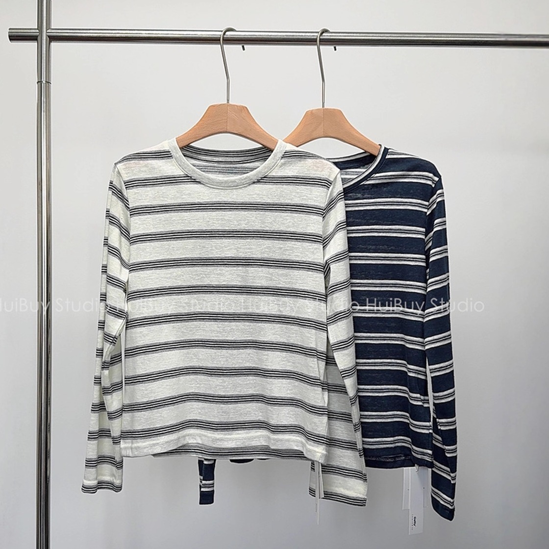 【会buy实拍】氛围感 洋气感m1u系条纹长袖T恤百搭显瘦打底衫女秋