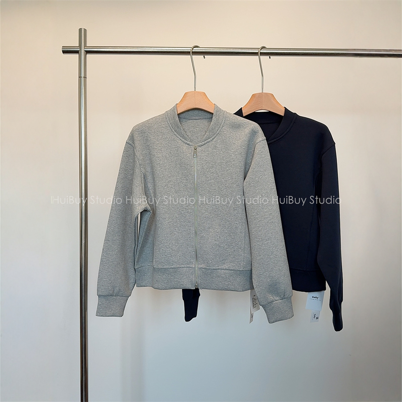 【会buy实拍】时髦老钱简约设计感廓形棒球服夹克卫衣外套女秋新