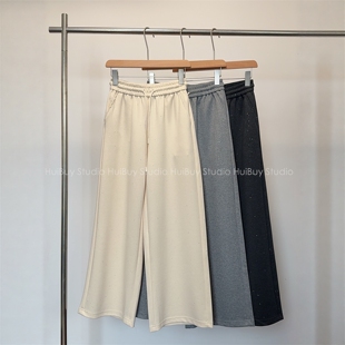 女春季 细闪星空阔腿裤 高腰显瘦松弛慵懒宽松直筒裤 会buy实拍