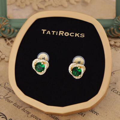 丹麦【设计师】Tatirocks守护绿宝石耳夹无耳洞高级感轻奢女耳环