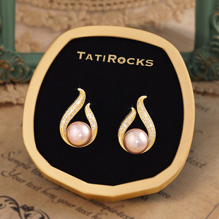 丹麦【设计师】Tatirocks天鹅颈粉珍珠耳钉高级感轻奢女摆件耳环