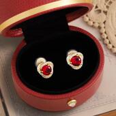 丹麦 Tatirocks红宝石守护耳夹无耳洞高级感轻奢女耳环 设计师