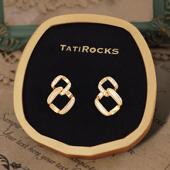 丹麦 设计师 Tatirocks不规则几何贝母耳钉高级感轻奢镶钻耳环