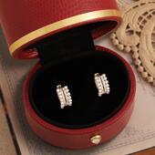 丹麦 Tatirocks满钻双排小珍珠耳钉高级感轻奢复古耳环 设计师