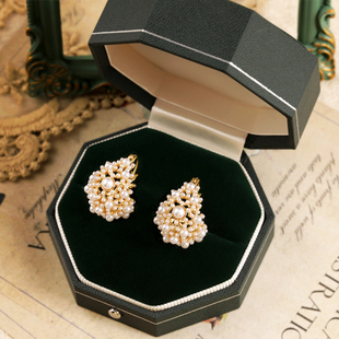 丹麦【设计师】Tatirocks镂空小珍珠耳环女纯银法式轻奢耳钉现货