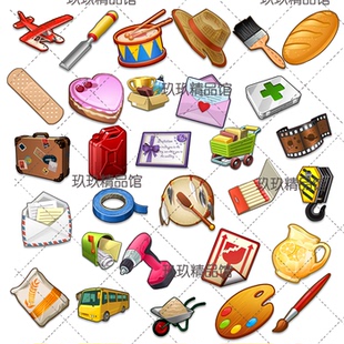 像Q版 模拟经营资源类图标素材 游戏美术素材 建造手游图标素材