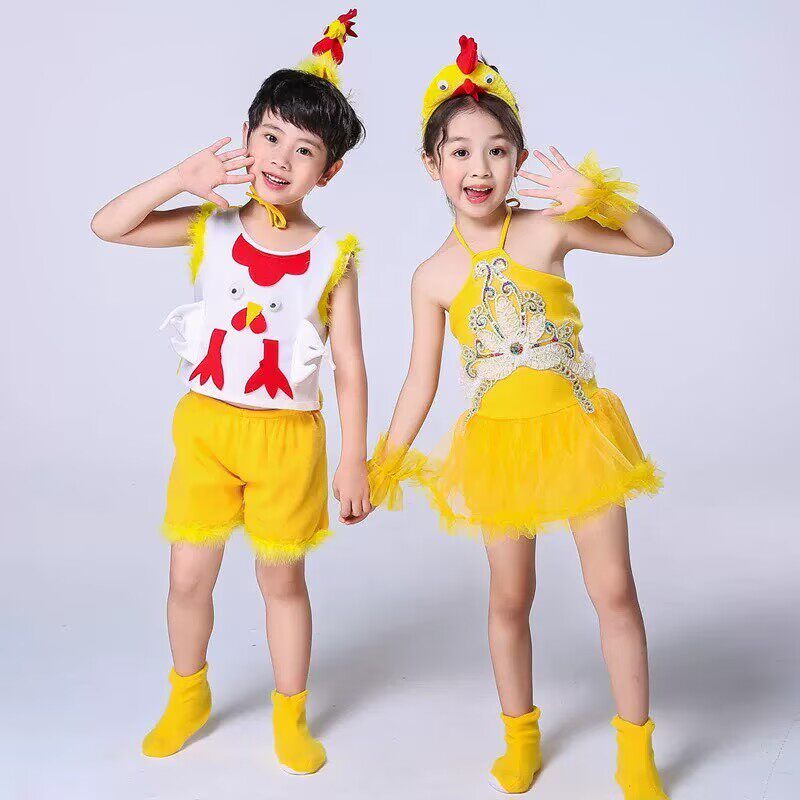 六一男女童演出服小蜜蜂卡通造型服装幼儿园儿童小鸡服舞蹈表演服