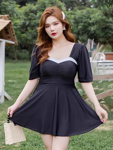 连体游泳衣女遮肚显瘦聚拢性感保守mm泡温泉海边新款丹