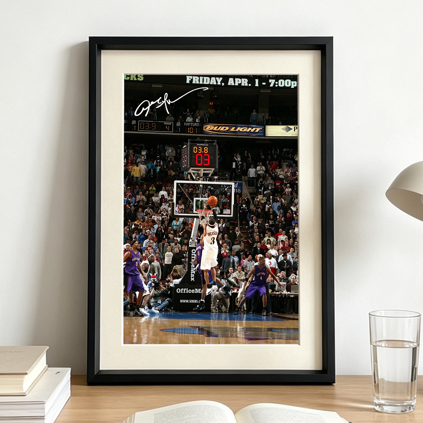 艾弗森绝杀猛龙相框挂画摆台NBA球星海报照片墙装饰画篮球迷周边