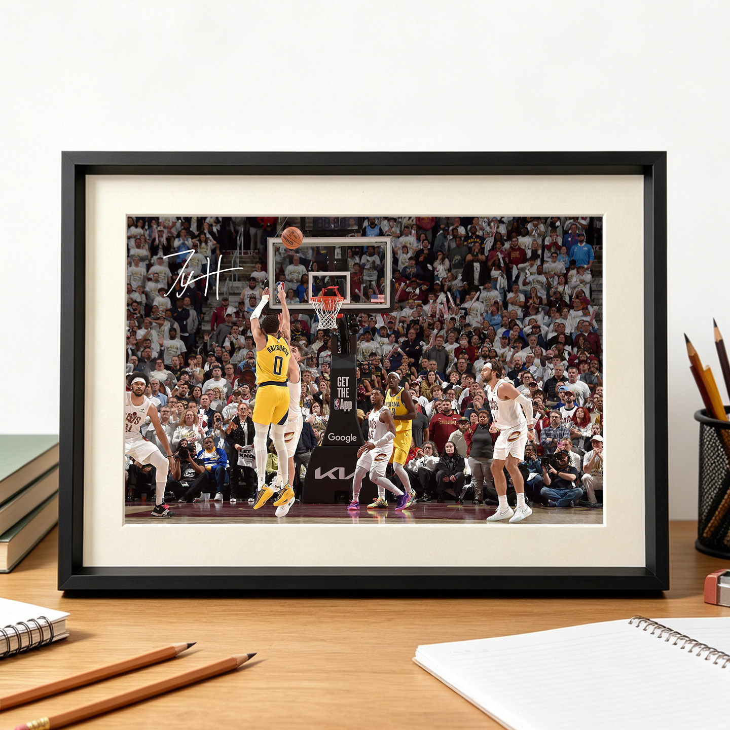 哈利伯顿绝杀纪念相框挂画摆台NBA球星海报照片墙装饰画球迷周边