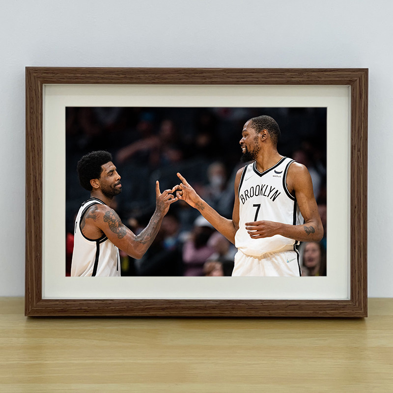 NBA篮网杜兰特欧文相框摆台装饰画球星照片海报挂画纪念生日礼物