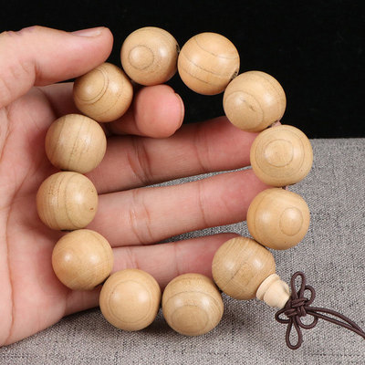 肥城桃木手串桃木佛珠上漆免漆