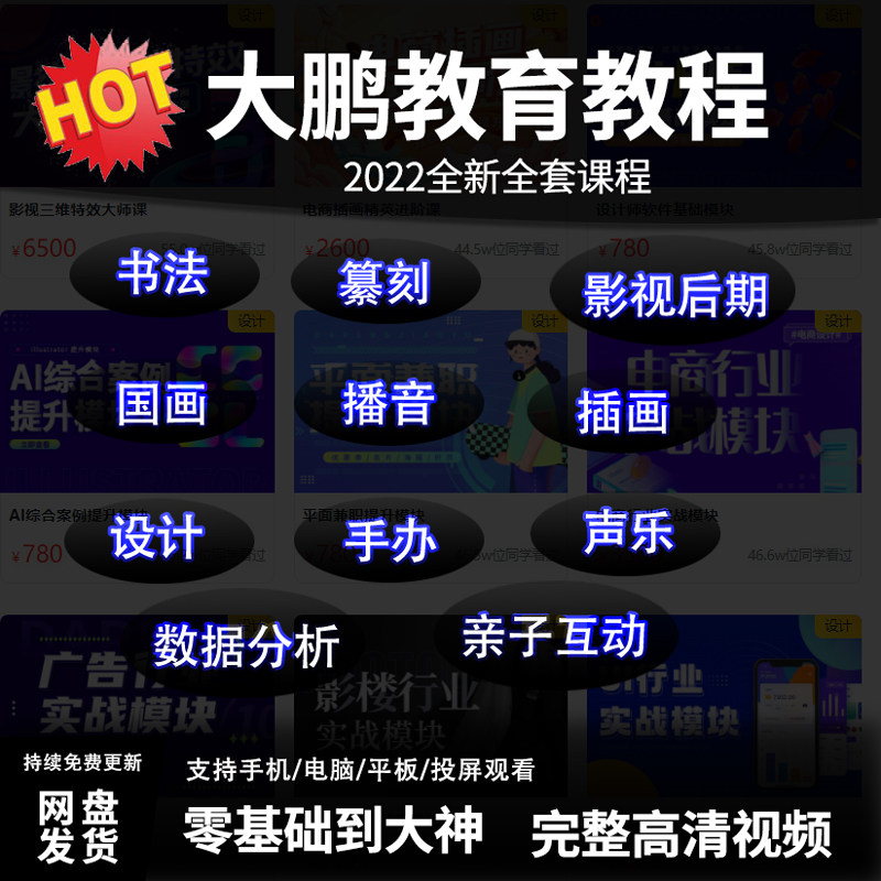 大鹏教育教程2022年全新书法设计素材/源文件