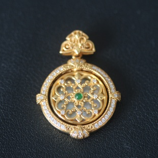 天然缅甸翡翠A货S925银圆无事牌双面带吊坠高级大气百搭送人礼物