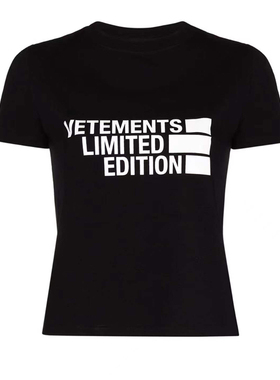 2022新款VETEMENTS字母维特萌女士修紧身圆领短半袖T体恤打底上衣