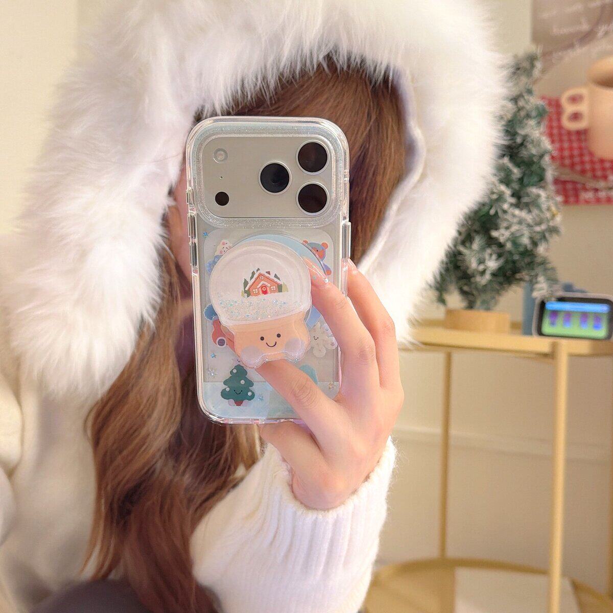 冬日jellycat适用17pro苹果16ProMax手机壳iPhone15全包14新款13磁吸支架卡通保护套