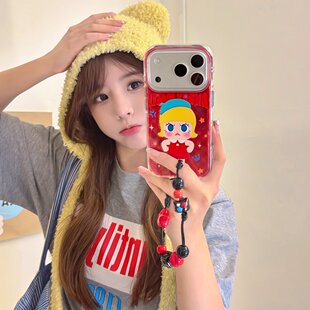 ins复古风小众卡通生气茉莉适用iPhone17promax苹果16手机壳15pro新款14防摔手链保护套13