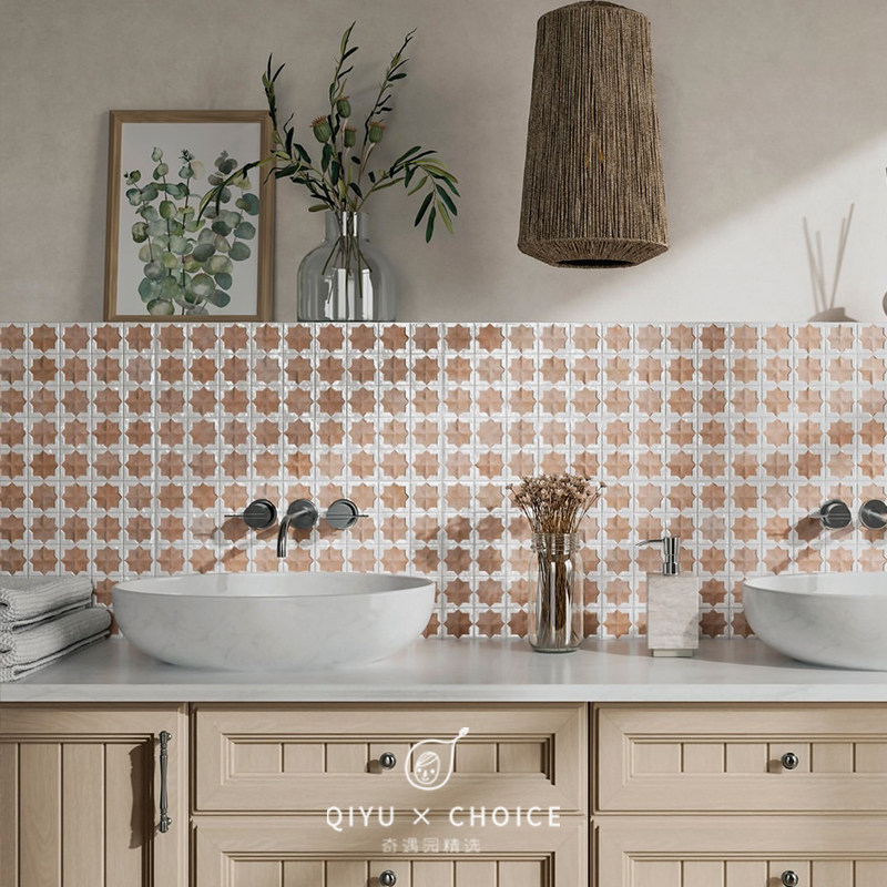 陶土色墙砖背景西班牙进口瓷砖餐厅卫生间仿古砖民宿餐饮特色墙面
