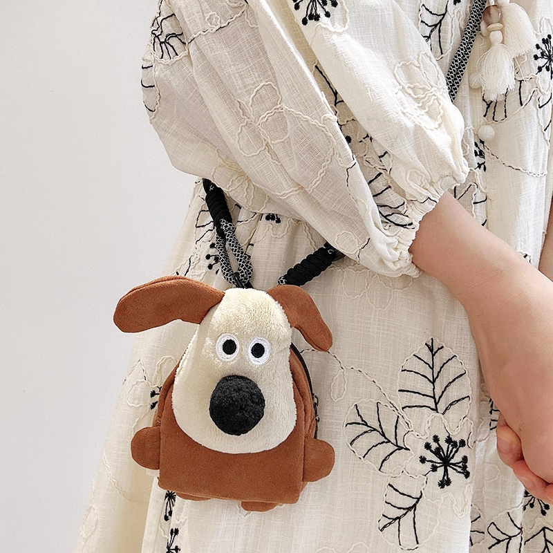 三色补丁小狗耳机包2025秋新款