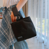 三色补丁小手包女2025春季 新纯色牛津布手提包简约百搭手拎手机包