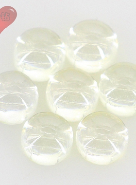 圆形鹅黄色锆石平底素面裸石 光面淡黄色人造CZ戒面宝石饰品散珠