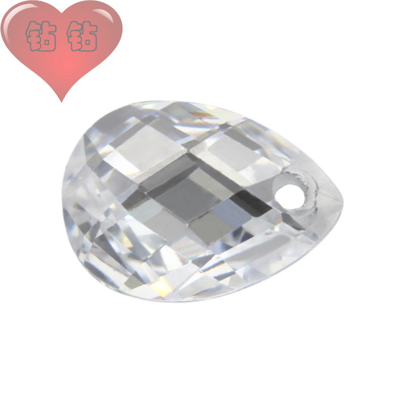 diy水滴形白色透明宝石裸钻
