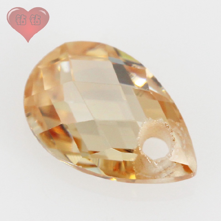 水滴形香槟色裸石