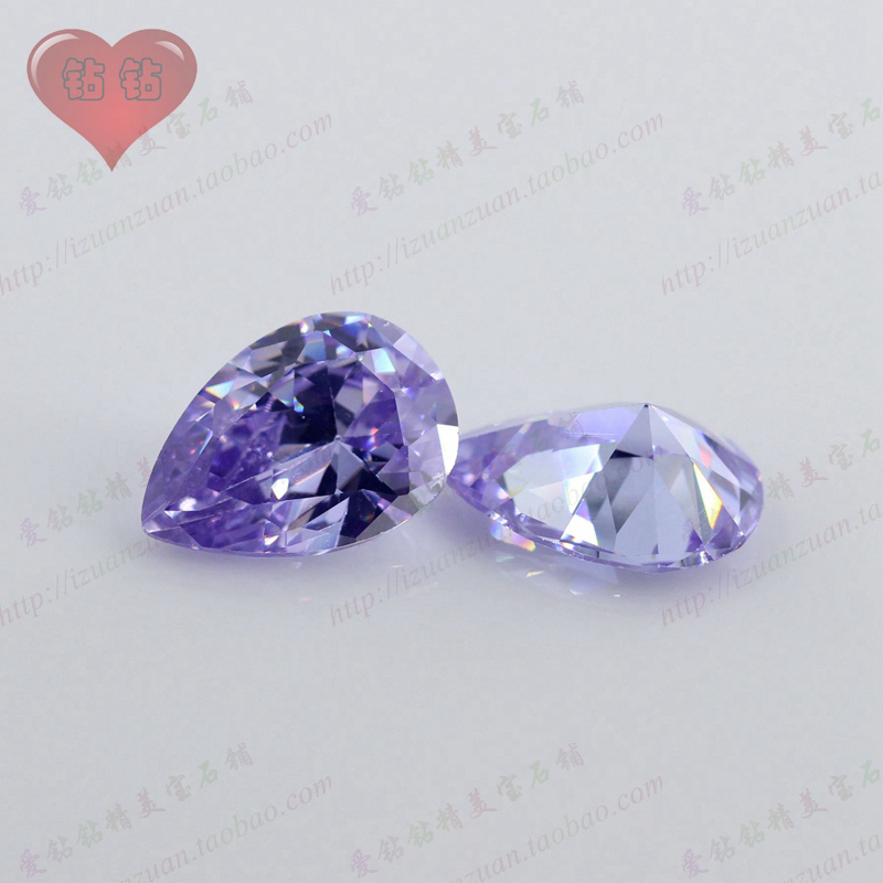 蓝色水滴形皓石散珠戒面