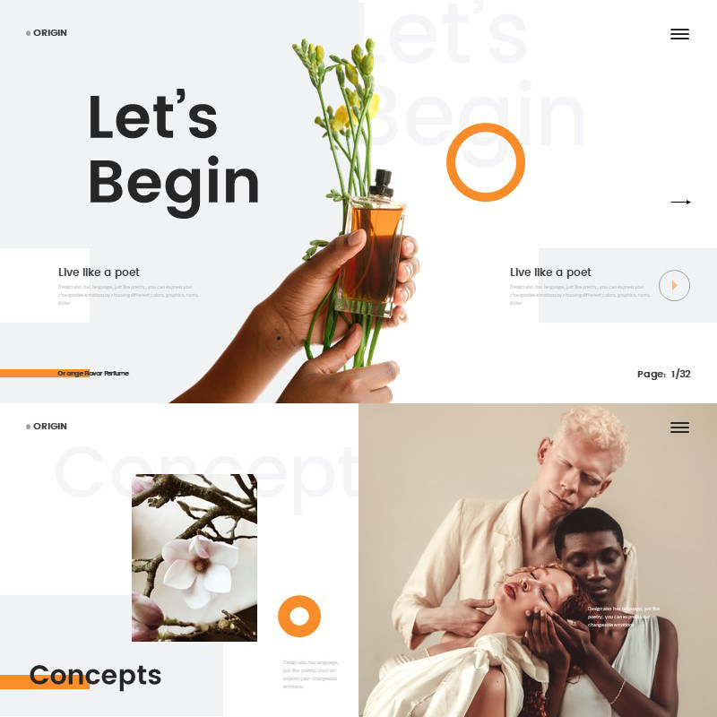 XY203橙黄PPT模版杂志风艺术设计感小清新文艺汇报潮流时尚流行