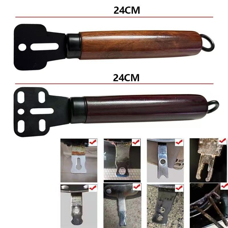 多用孔可调节铁锅木头柄炒菜锅把手铁锅手把柄配件手柄锅把配件