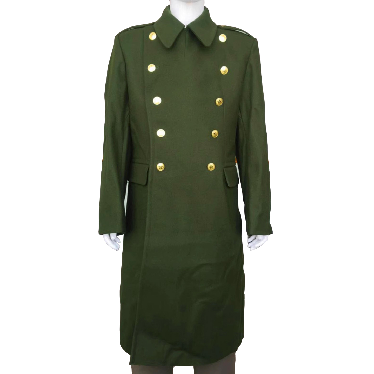 全新87军绿色羊毛呢大衣冬季外套