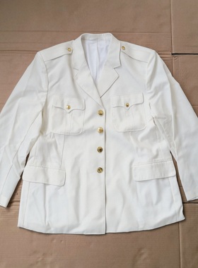 90年代库存全新87式毛料乳白色半里单衣男宽松单排扣翻领夏服休闲