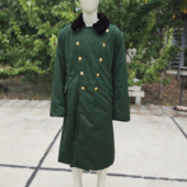 库存全新87橄榄绿棉大衣防寒保暖冬季 执勤 户外军大衣纯棉花长款